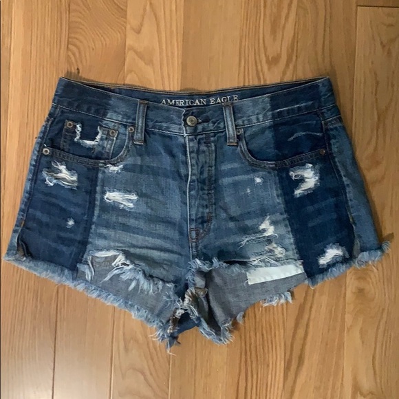 American Eagle Outfitters Pants - AE Ripped Two-tone Jean Shorts American Eagle Outfitters Pants - AE Ripped Two-tone Jean Shorts